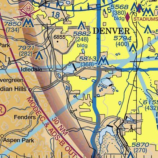 FAA VFR chart of Weaver Gulch, CO