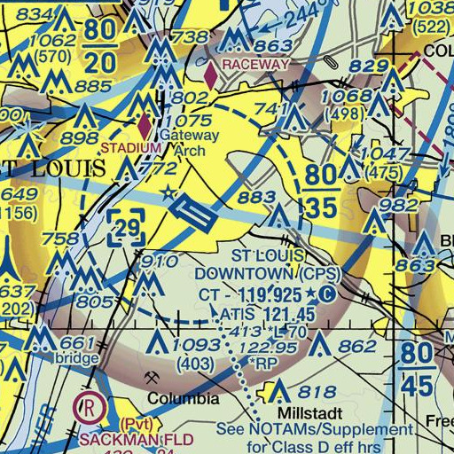 FAA VFR chart of Wirth Middle School, IL