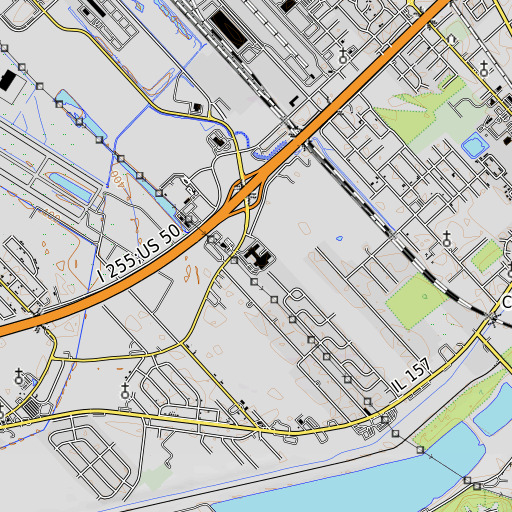 OpenTopoMap map of Wirth Middle School, IL