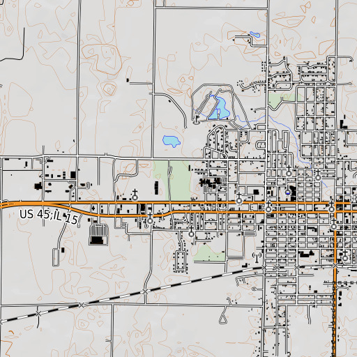 OpenTopoMap map of Wayne County Fairgrounds, IL