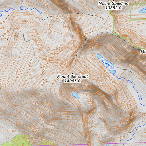 OpenTopoMap map of Mount Bierstadt, CO