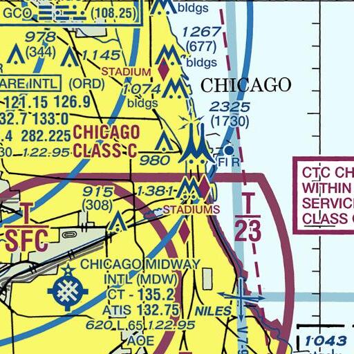 FAA VFR chart of Chicago Fire Academy, IL