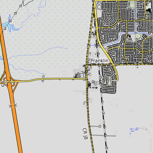 OpenTopoMap map of Franklin Elementary School, CA