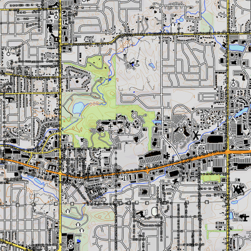 OpenTopoMap map of Johnson Center, IL
