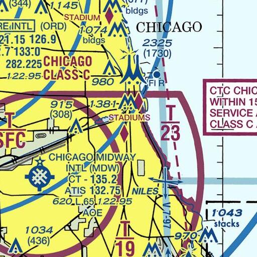 FAA VFR chart of Main Building, IL