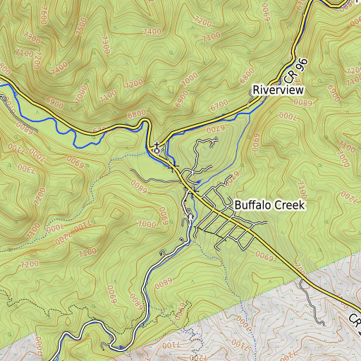OpenTopoMap map of Sand Draw, CO