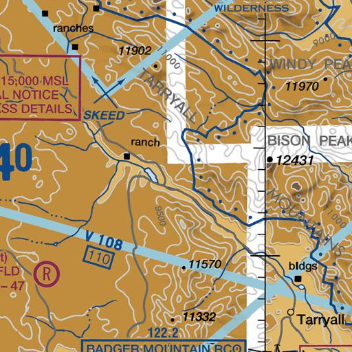 FAA VFR chart of Sugarloaf Mountain, CO