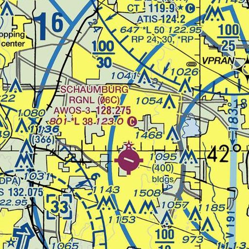 FAA VFR chart of Schaumburg High School, IL