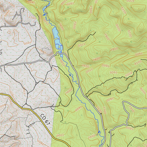 OpenTopoMap map of Fern Creek, CO