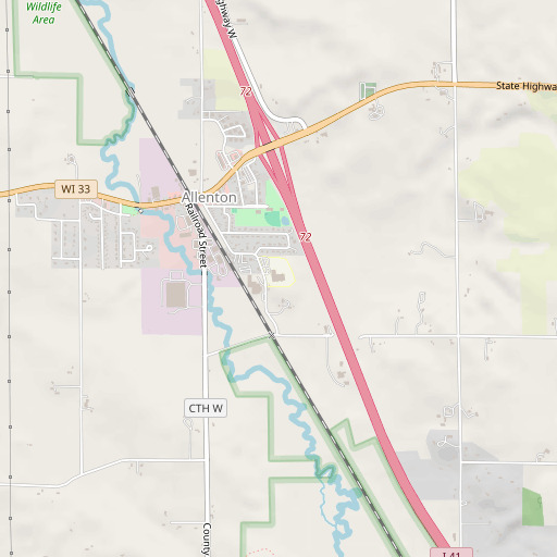 OpenStreetMap map of Allenton Elementary School, WI