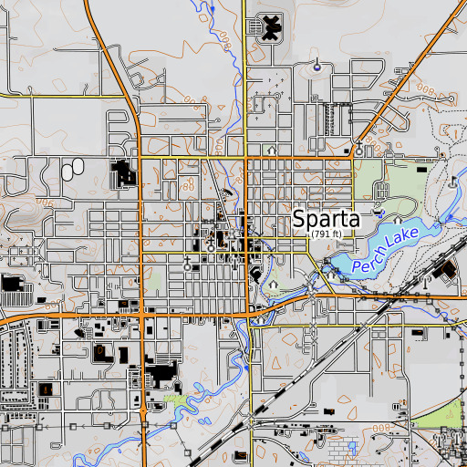 OpenTopoMap map of Sparta Free Library, WI