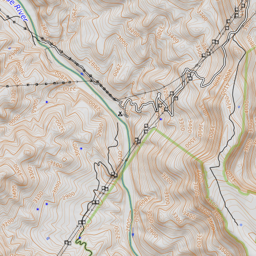 OpenTopoMap map of Childs Rapid, AZ