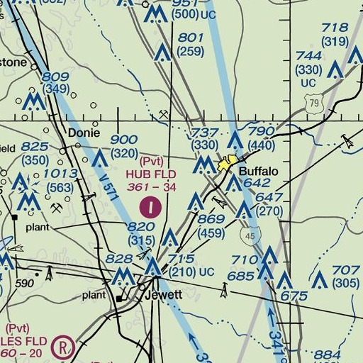 FAA VFR chart of Whitaker Dam, TX