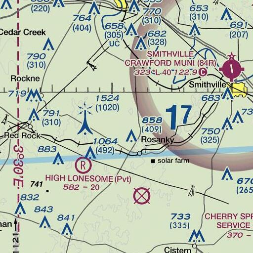 FAA VFR chart of Foster Lake Dam, TX