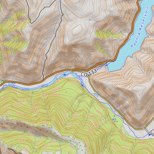 OpenTopoMap map of Anthracite Creek, CO