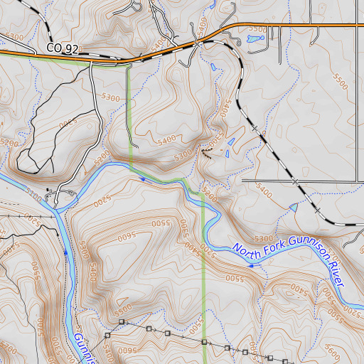 OpenTopoMap map of Big Gulch, CO