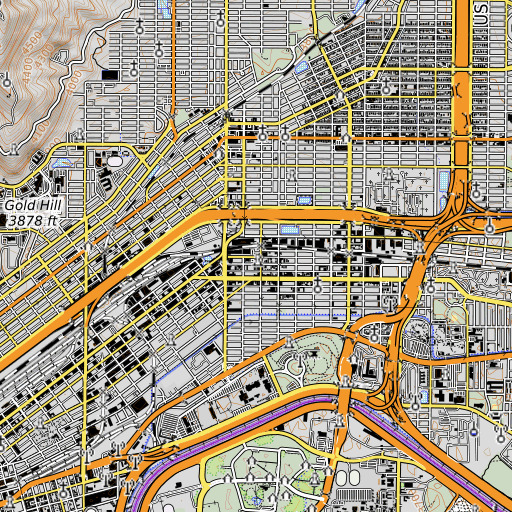 OpenTopoMap map of Mountain Park Dam, TX