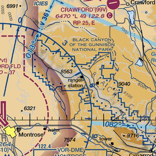 FAA VFR chart of Dragon Point, CO