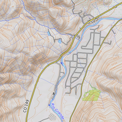 OpenTopoMap map of Banta Spring Creek, CO