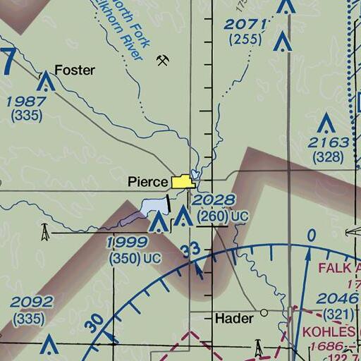 FAA VFR chart of Pierce Public Library, NE