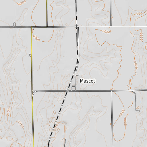 OpenTopoMap map of Mascot, NE