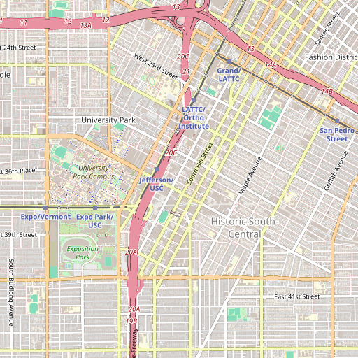 OpenStreetMap map of Theosophy Hall, CA
