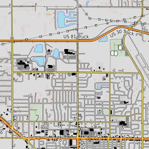 OpenTopoMap map of Lost Creek Elementary School, NE