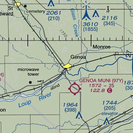 FAA VFR chart of Genoa Post Office, NE