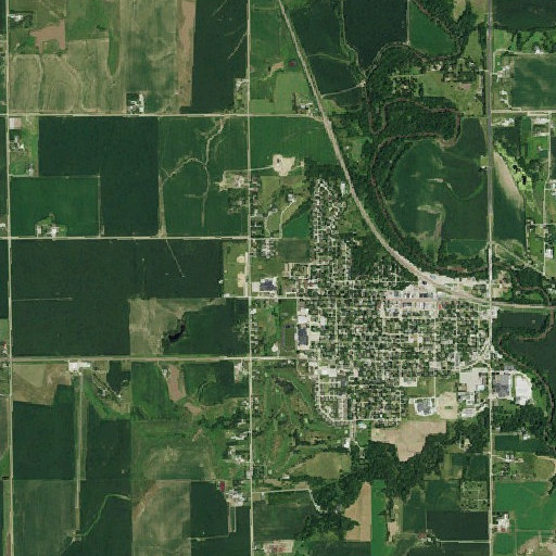 Aerial imagery of Milford Elementary School, NE