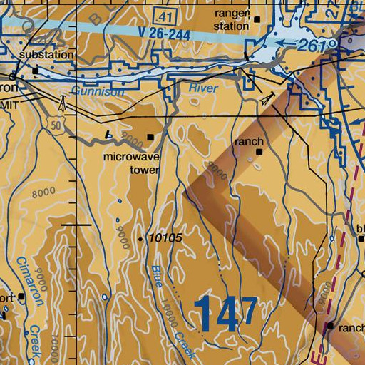 FAA VFR chart of Middle Blue Creek, CO