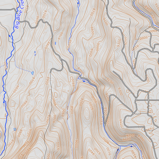 OpenTopoMap map of Middle Blue Creek, CO