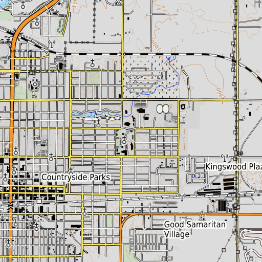 OpenTopoMap map of Bronc Hall, NE