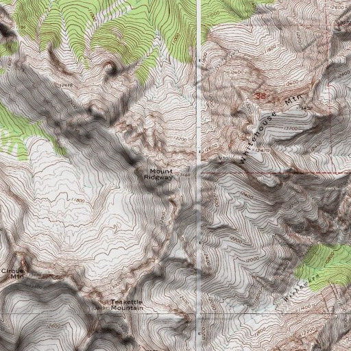 USGS 24K topo map of Mount Ridgway, CO