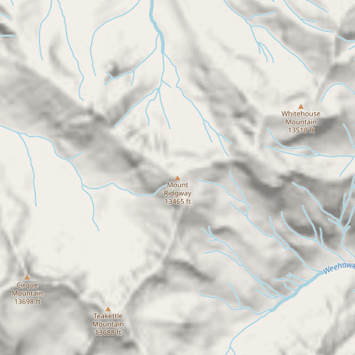OpenStreetMap map of Mount Ridgway, CO