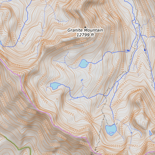 OpenTopoMap map of Harrison Flat, CO