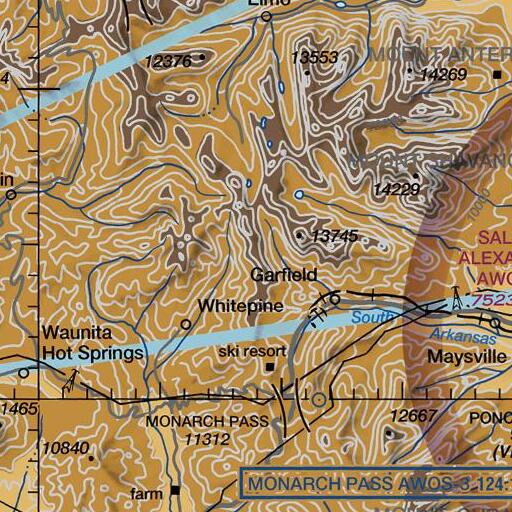 FAA VFR chart of Vulcan Mountain, CO