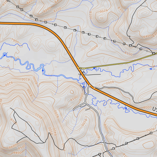 OpenTopoMap map of Quartz Creek, CO