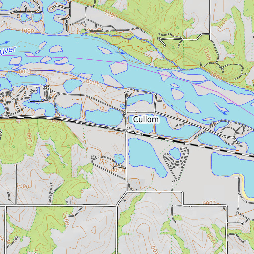 OpenTopoMap map of Cullom, NE