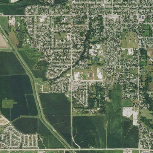 Aerial imagery of Bryan High School, NE