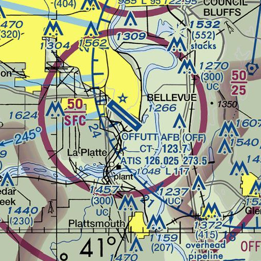 FAA VFR chart of Pappio, NE