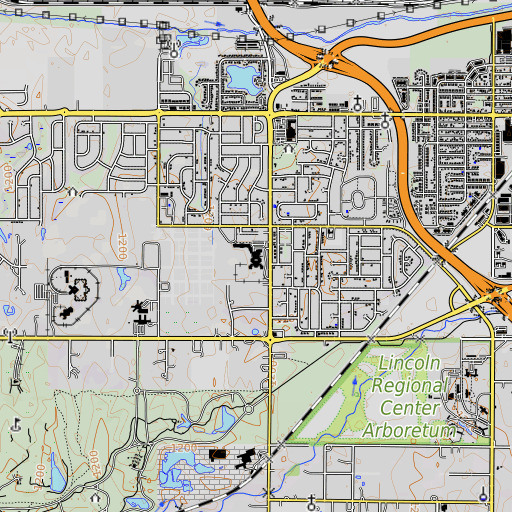 OpenTopoMap map of Roper Elementary School, NE