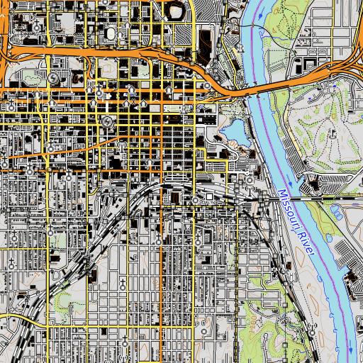 OpenTopoMap map of Omaha, NE