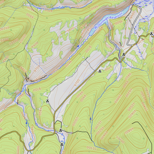 OpenTopoMap map of McDonough Park, CO