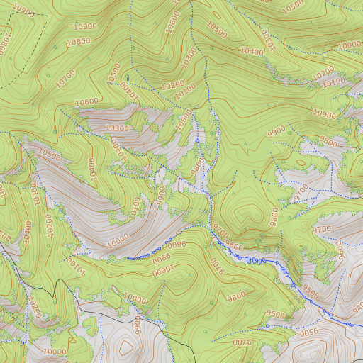 OpenTopoMap map of Big Basin, CO