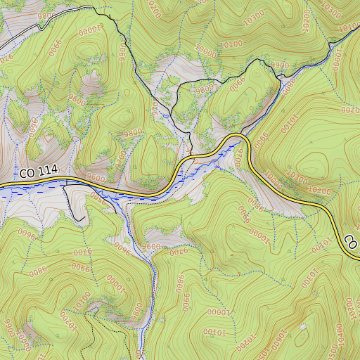OpenTopoMap map of Slane Creek, CO