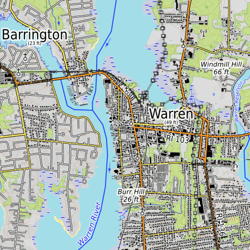 OpenTopoMap map of Firemans Museum, RI