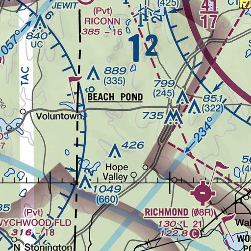 FAA VFR chart of Bliven Burial Plot, RI