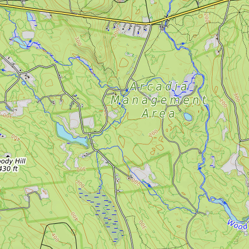OpenTopoMap map of Bliven Burial Plot, RI