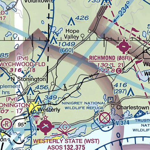 FAA VFR chart of Boss Plot, RI
