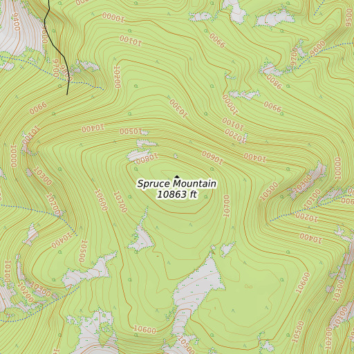 OpenTopoMap map of Spruce Mountain, CO